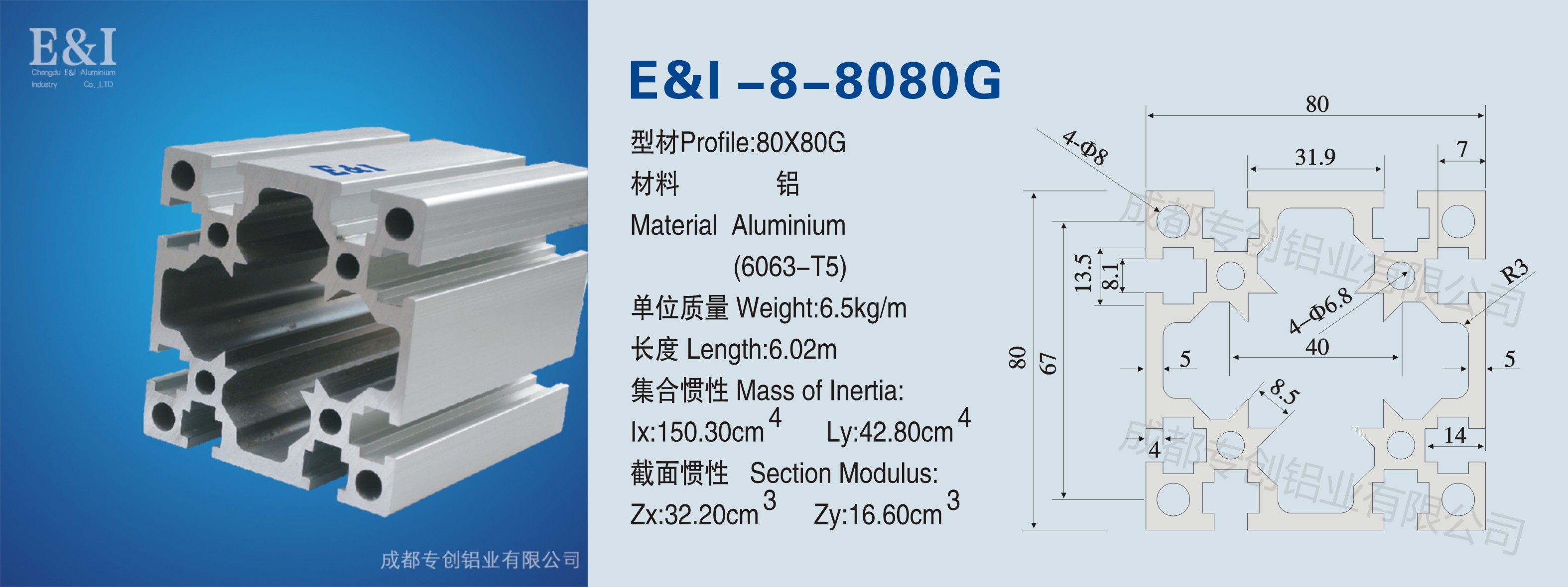 工业铝型材8080G